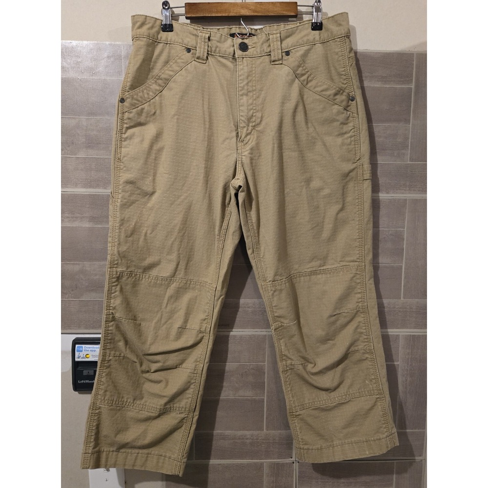 Ridgecut Toughwear Pants Mens 36x25 Tan Cargo Workwear Tactical Ripstop‎ Hemmed